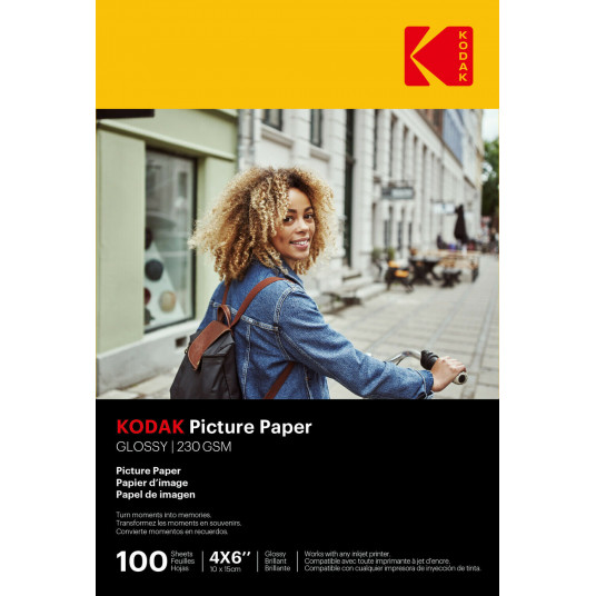 Kodak Picture Paper 230g 11.8 mil Glossy 4/6x100 (9891164)