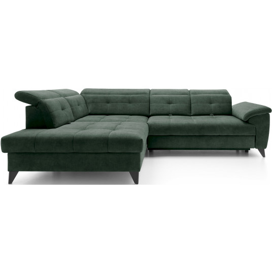 Kampinė sofa Inferne, tamsiai žalia