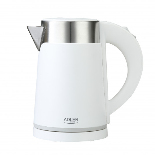  Adler Kettle  AD 1372 Electric, 800 W, 0.6 L, Plastic/Stainless steel, 360° rotational base, White 