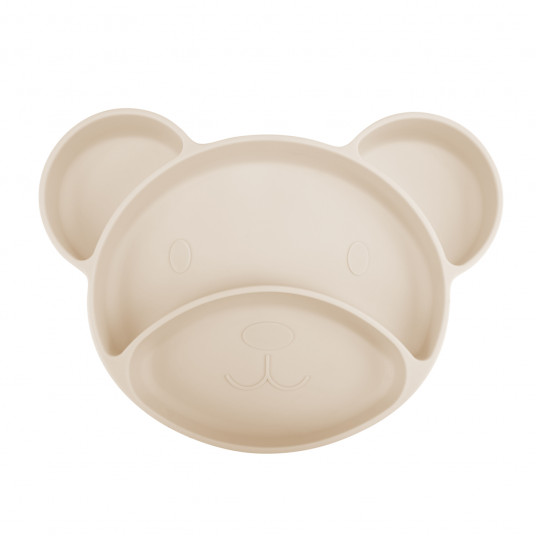 CANPOL BABIES Silikoninė lėkštė su pritvirtinimu BEAR, 51/401_creme
