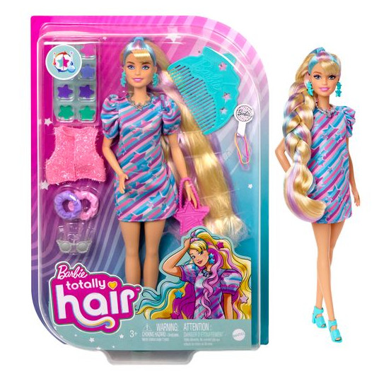  Barbie Totaly Hair lėlė šviesiais plaukais 