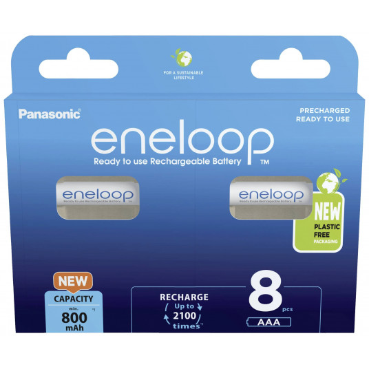 Panasonic Rechargeable Batteries ENELOOP BK-4MCDE/8BE AAA, 800 mAh, 8 pc(s) 