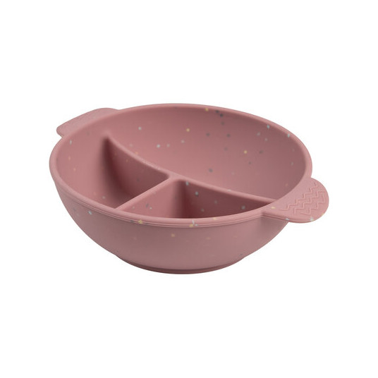  CANPOL BABIES silikoninis neslystantis dubenėlis DOTS, 3 skyrių, 360 ml, 51/403_pink 