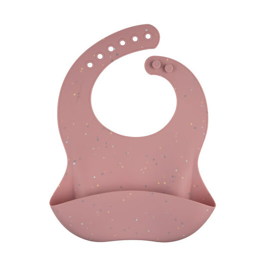  CANPOL BABIES silikoninis seilinukas su kišene DOTS, 51/029_pink 