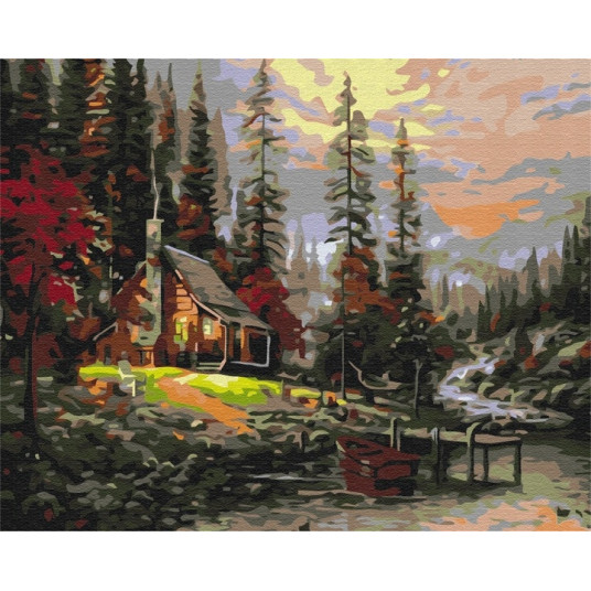 Tapyba pagal skaičius Namas miške 40x50 