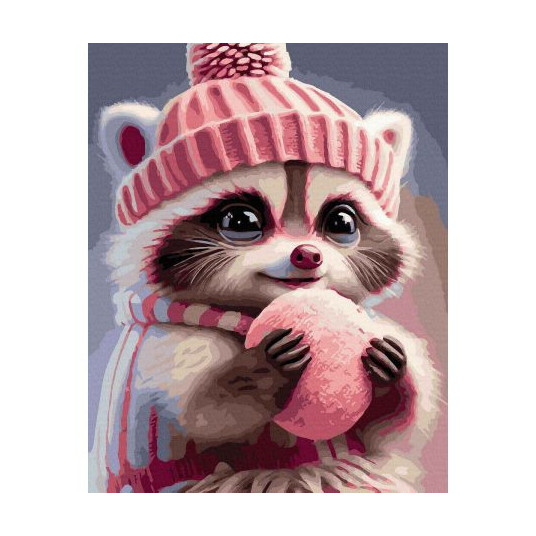  Tapyba pagal skaičius Happy Raccoon 40x50 