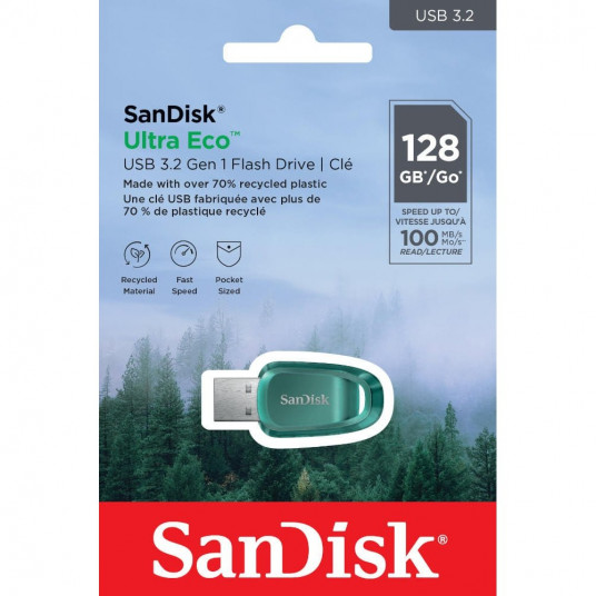  Sandisk 128GB Ultra Eco USB 3.2 Flash Memory 