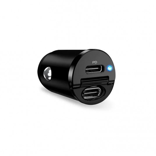  Car charger Puro Mini 2xUSB-C 30W, Black 