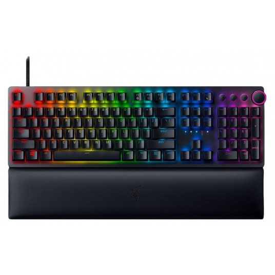  Razer Huntsman V2 Laidinė žaidimų klaviatūra RGB LED, USB, DE, Clicky Optical Purple Switch, Juoda 