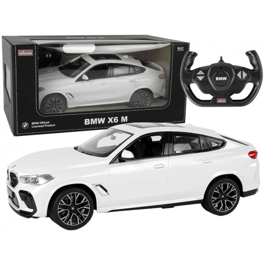 Nuotoliniu būdu valdomas automobilis Bmw X6 M, 1:14, baltas
