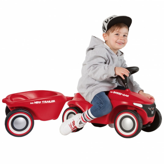  Paspiriamas automobilis BIG Bobby Neo su priekaba, raudonas 