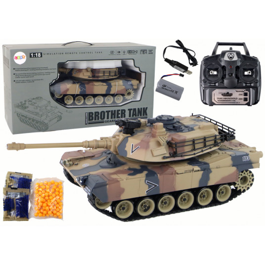  Nuotoliniu būdu valdomas tankas M1A2, 1:18 