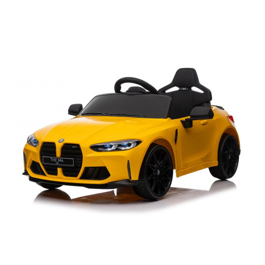 Vienvietis elektromobilis BMW M4, geltonas