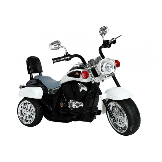 Vaikiškas elektrinis motociklas, baltas