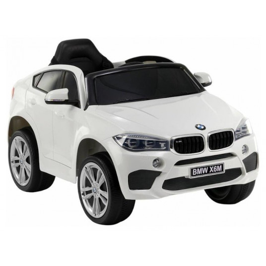 Vaikiškas vienvietis elektromobilis BMW X6, baltas