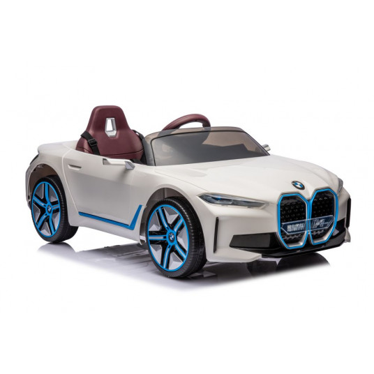  BMW I4 4x4 vienvietis elektromobilis, baltos spalvos 