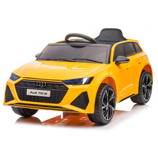 Vienvietis elektromobilis Audi RS 6, geltonas