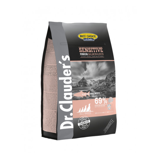 Dr. Clauder's sensitive junior sausas maistas jauniems šunims su lašIša ir ryžiais 4kg