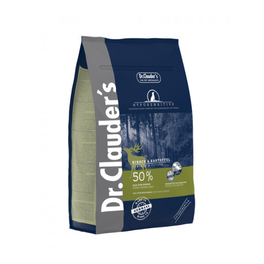  Dr. Clauder's hyposensitive sausas maistas suaugusiems šunims su elniena ir bulvėmis 3.5kg 