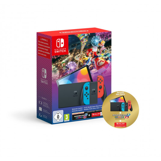  Nintendo Switch OLED Red Blue + Mario Kart 8 Deluxe 