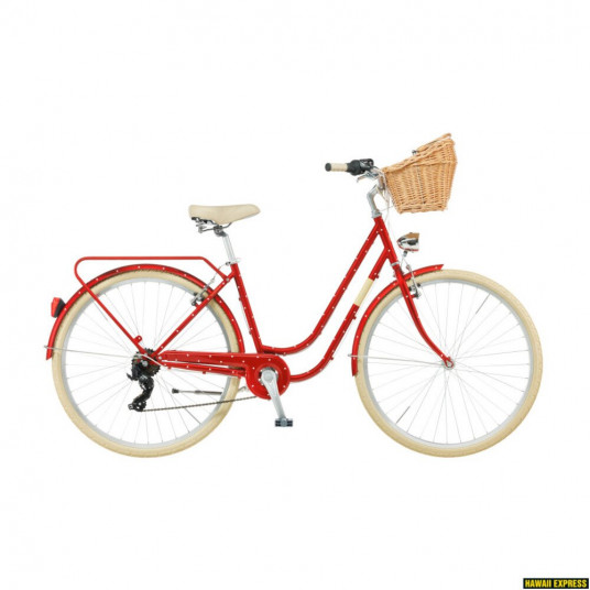  Dviratis 28 CLASSIC ELEGANCE 28 7sp red + basket classic 