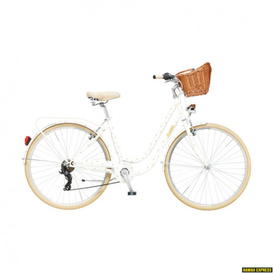  Dviratis 28 CLASSIC ELEGANCE 28 7sp white + basket classic 
