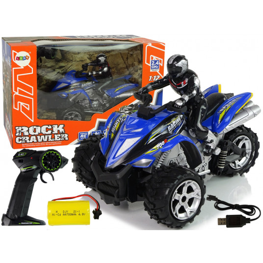 Nuotoliniu būdu valdomas triratis Rock Crawler, 1:12, mėlyna