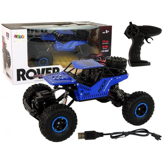  Nuotoliniu būdu valdomas automobilis, 1:16, mėlynas 