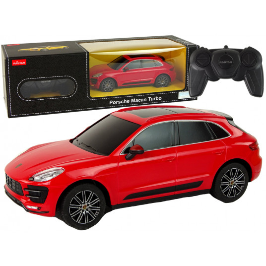 Nuotoliniu būdu valdomas automobilis Porsche Macan Turbo, 1:24, raudonas