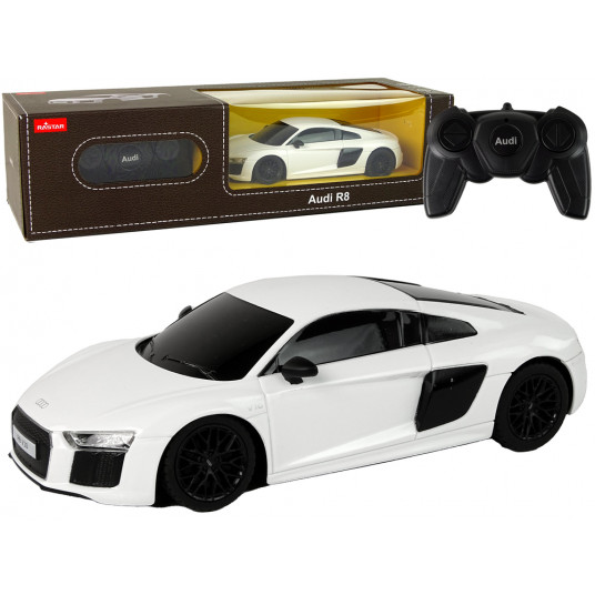 Nuotoliniu būdu valdomas automobilis Audi R8, 1:24, baltas