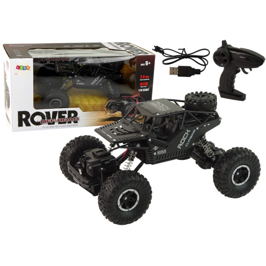 Nuotoliniu būdu valdomas automobilis Rover, 1:16, juodas