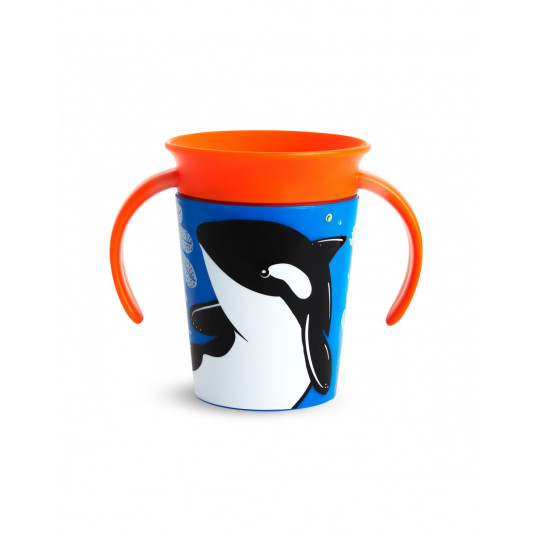  MUNCHKIN mokomasis puodelis su rankenomis, orka, Miracle 360 Wildlove, 6mėn+, 177 ml, 05177502 