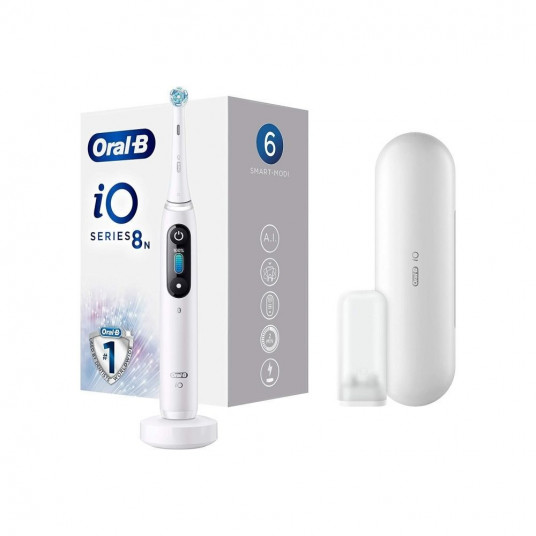  Oral-B Electric toothbrush iO Series 8N Rechargeable, For adults, Number of brush heads included 1, Number of teeth brushing modes 6, White Alabaster 