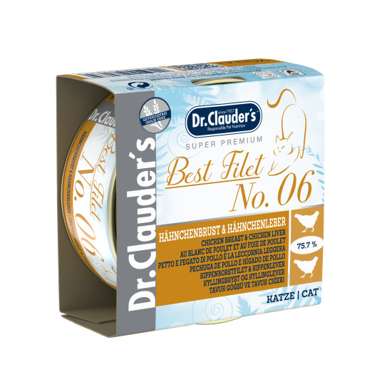Dr. Clauder's best filet drėgnas maistas katėms su vištienos krūtinėle ir kepenėlėmis 70g