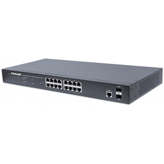  Intellinet 561198 tinklo komutatorius Valdomas L2+ Gigabit Ethernet (10/100/1000) Maitinimas per Eternetą (PoE) 1U Juoda 