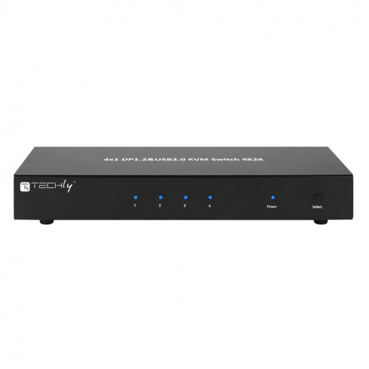 Techly 101935 Przełącznik KVM 4/1 DisplayPort/USB 4K 30Hz, hub USB