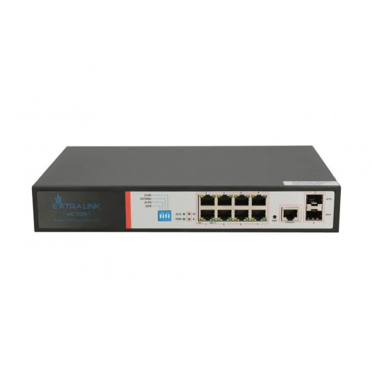  Extralink EX.8222 tinklo komutatorius Valdomas L2/L4 Gigabit Ethernet (10/100/1000) Maitinimas per Eternetą (PoE) 1U Juoda 