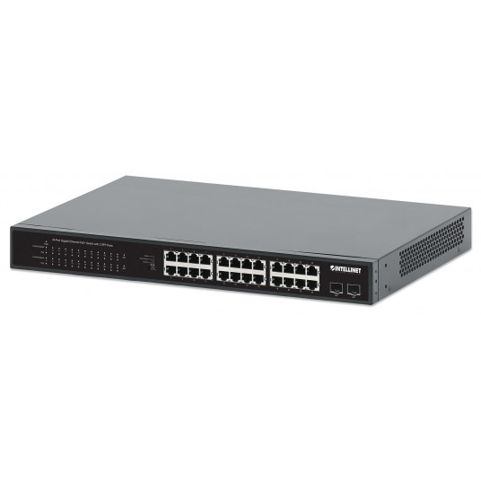 Intellinet 561891 Switch 24x RJ45 Gigabit POE+ 370W, 2x SFP Gigabit, manual VLAN