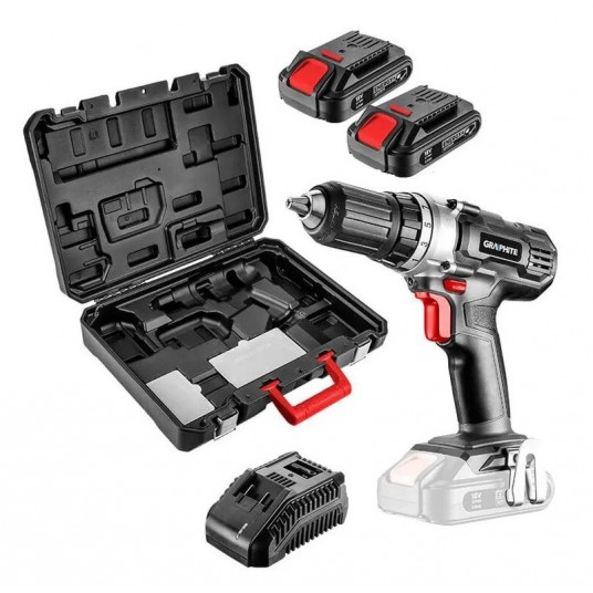  GRAPHITE 58G006-SET2 grąžtas beraktė Energy+ 2x 18V 2Ah 1250 RPM 