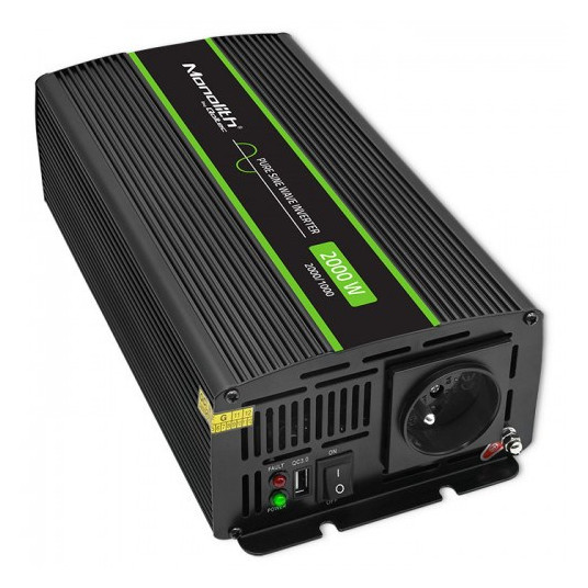  Qoltec Monolith maitinimo adapteris / inverteris Automatinis 2000 W Juoda 
