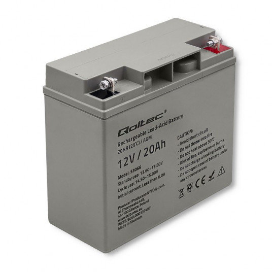  Qoltec 53066 UPS akumuliatorius Rūgštinis akumuliatorius (VRLA) 12 V 20 Ah 