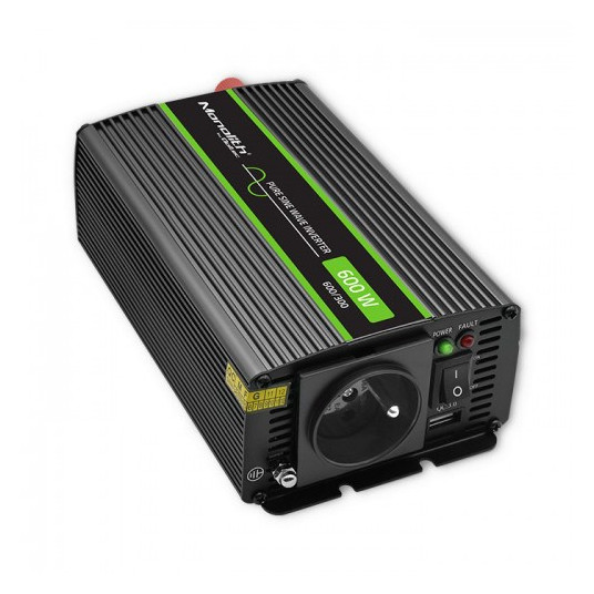  Qoltec Przetwornica napięcia Monolith | 300W | 600W | 12V na 230V | Czysty Sinus 