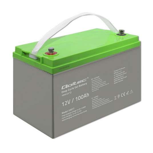  Qoltec Akumulator żelowy Deep Cycle | 12V | 100Ah 