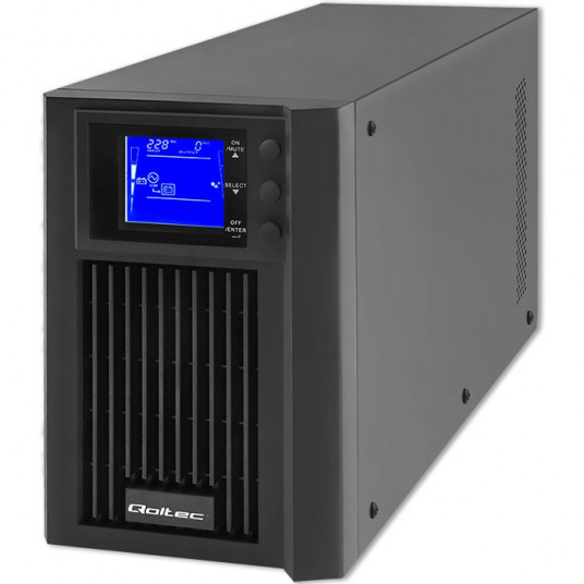  Qoltec 53981 UPS | Prisijungę | Grynoji sinusinė banga | 2kVA | 1,6 kW | LCD | USB 