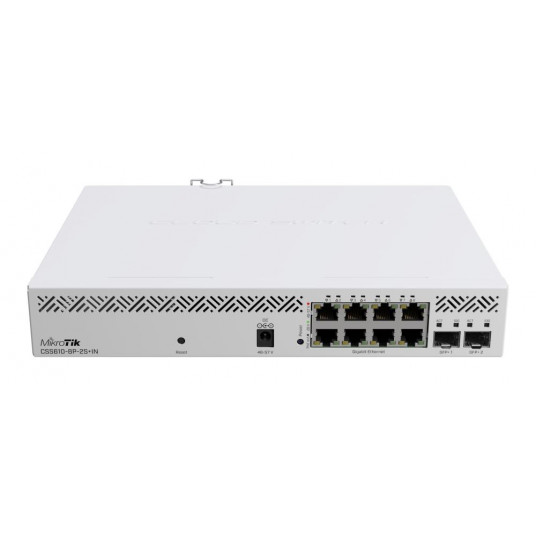  MikroTik Cloud Router Switch CSS610-8P-2S+IN No Wi-Fi 10/100/1000 Mbit/s Ethernet LAN (RJ-45) ports 8 Mesh Support No MU-MiMO No No mobile broadband 