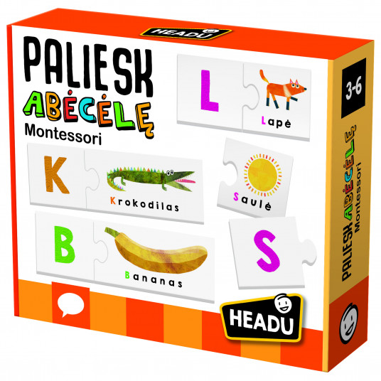 HEADU „Montessori“ Žaidimas „Paliesk abėcėlę“, lietuvių k.