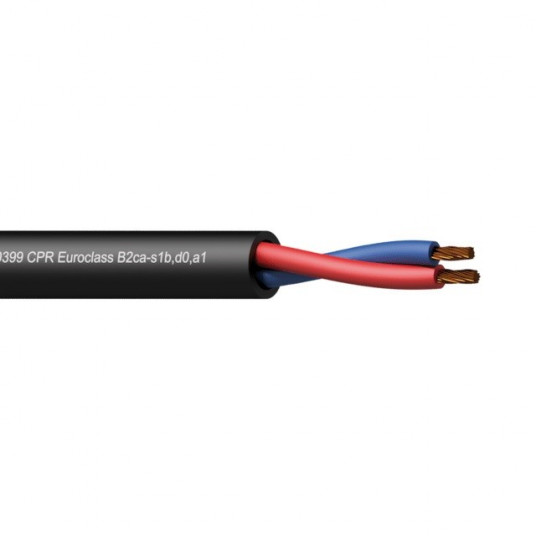  PROCAB CLS225-B2CA/3 – Loudspeaker cable - 2 x 2.5 mm2 - 13 AWG -  EN50399 CPR Euroclass B2ca-s1b,d0,a1 100 m wooden reel 