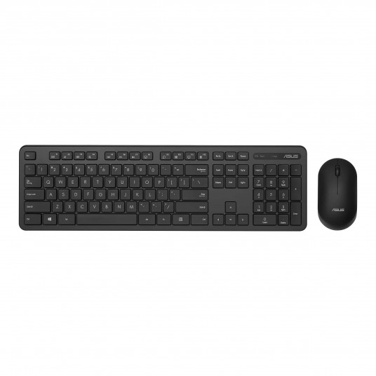  Asus Keyboard and Mouse Set CW100 Keyboard and Mouse Set,  Wireless, Mouse included, Batteries included, UI, Black 