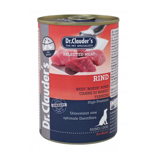 Dr. Clauder's drėgnas maistas šunims su jautiena ir prebiotikais 400g