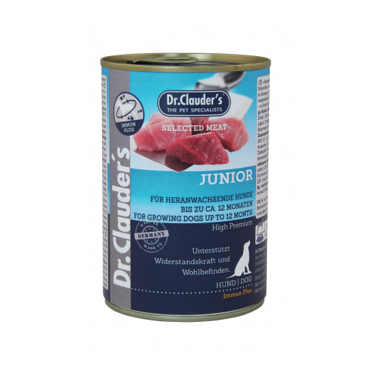 Dr. Clauder's junior subalansuotas drėgnas maistas jaunų šunų imuninei sistemai 400g